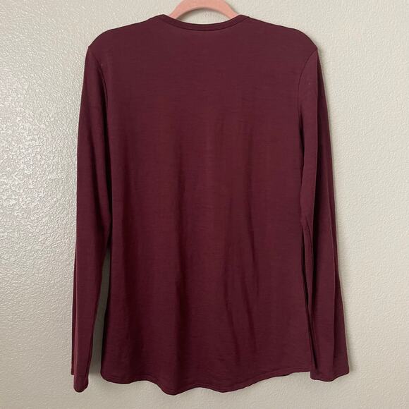 Segments Top Womens Large Red Purple Merino Wool Base Layer Knit Outdoor Hiking - Picture 7 of 11